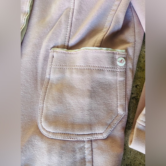 NWOT S.Oliver Blazer! Light Pink with white elbow pads -sparkle accents- Size 8 - Picture 2 of 9